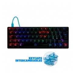 Teclado Gamer Mecanico 60% GameFactor KBG560-RD | Switches Gateron Red | USB C | RGB | Keycaps Intercambiables