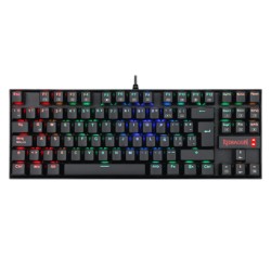 Teclado Mecánico Redragon Kumara Black K552RGB-1R-SP, TKL, Switches Redragon Red, Español