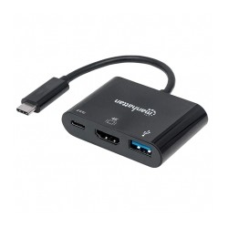 Adaptador Manhattan, HDMI Convertidor USB Tipo-C, USB-C, HDMI, USB-A - 152037