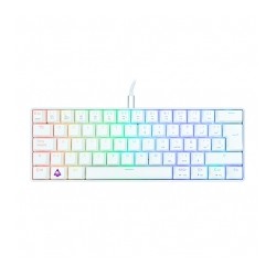 Teclado Gamer Mecanico 60% Munfrost Light Moon White, Switches Gateron Red, Alambrico, Iluminacion ARGB, Español