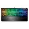 Teclado Gamer Steelseries Apex 3, Negro, RGB, Proteccion Contra el Agua IP32 - Apex-3