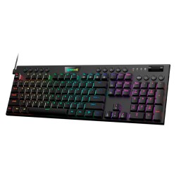 Teclado Gamer Mecanico Redragon K619 Horus FS Negro, Switches Red Ultra Low Profile, Alámbrico, Iluminación LED RGB, Inglés - K6