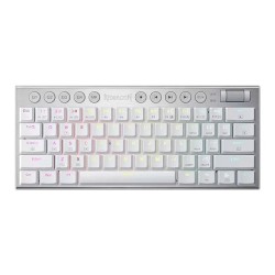 Teclado Gamer Mecanico Redragon Horus Mini PRO White, Switches Red Ultra Low Profile, Inalámbrico, Iluminación RGB, Inglés - K63