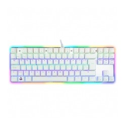 Teclado Gamer Mecanico Munfrost Deimos White, Switches Gateron Red, Formato TKL, Alambrico, Iluminacion ARGB, Español