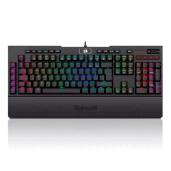 Teclado Gamer Mecanico Redragon Brahma Pro, Switches Opticos Blue, Alámbrico, Iluminación LED RGB, Español - K586RGB-PRO-SP