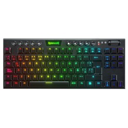 Teclado Gamer Mecanico Redragon Horus TKL RGB, Switches Red Ultra Low Profile, Inalámbrico, USB 2.4Ghz, Bluetooth 5.0, Iluminaci