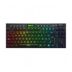Teclado Gamer Mecanico Redragon Horus TKL RGB, Switches Blue Ultra Low Profile, Inalámbrico, USB 2.4Ghz, Bluetooth 5.0, Iluminac
