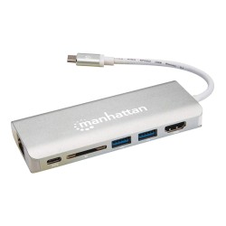 Hub Manhattan, Docking Station, Multiplicador de puertos USB Tipo-C 6 en 1 - 152075