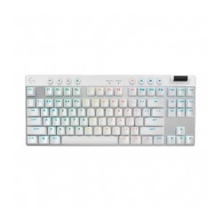 Teclado Mecánico Logitech PRO X TKL Blanco, GX Brown, Lightsync RGB, Lightspeed, Bluetooth - 920-012143