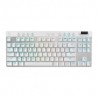 Teclado Mecánico Logitech PRO X TKL Blanco, GX Brown, Lightsync RGB, Lightspeed, Bluetooth - 920-012143